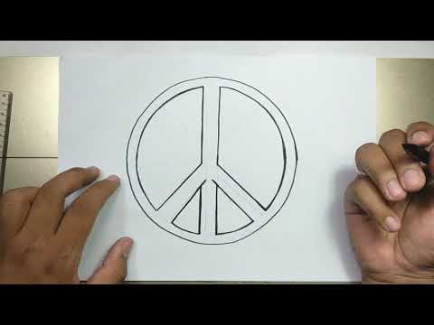 How to draw PEACE SIGN step by step