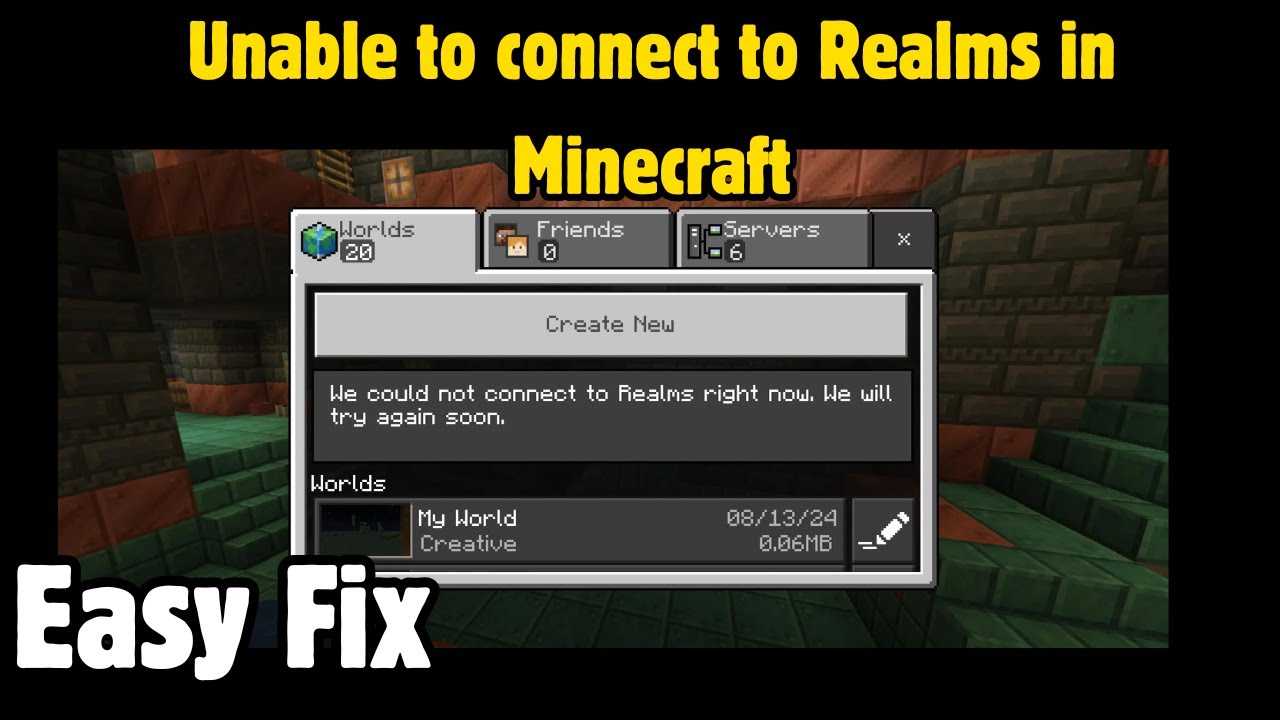 Fix Unable to connect to Realms in Minecraft - YouTube