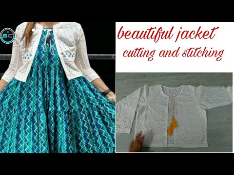 how to make apple cut short kurti with koti / jacket cutting and stitching  very easy jacket cutting - YouTube