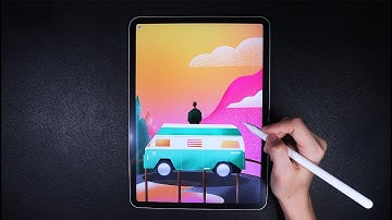 Camping Car - Drawing Landscape in Procreate (Animation)