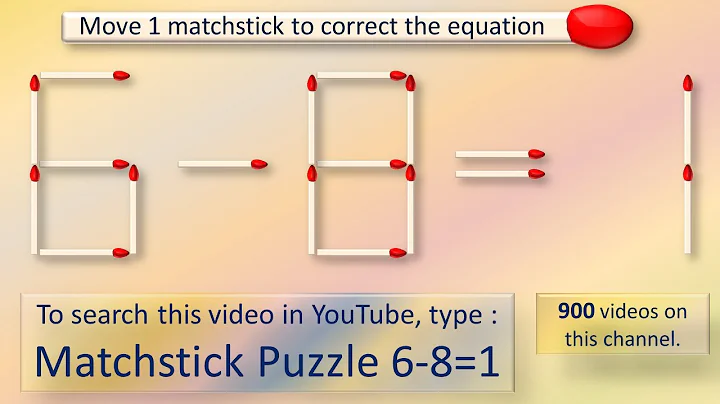 Matchstick Puzzle 6-8=1