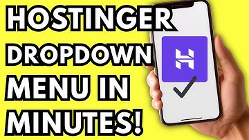 How To Create Dropdown Menu On Hostinger (2025)