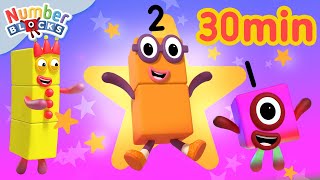 counting level 2 numberblocks 30 minute compilation 123 numbers cartoon for kids