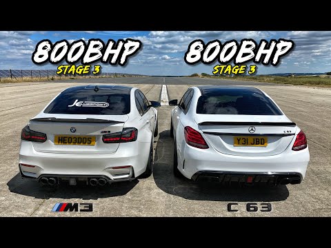 AMG vs M POWER.. 800BHP STAGE 3 BMW M3 vs STAGE 3 MERC C63 AMG