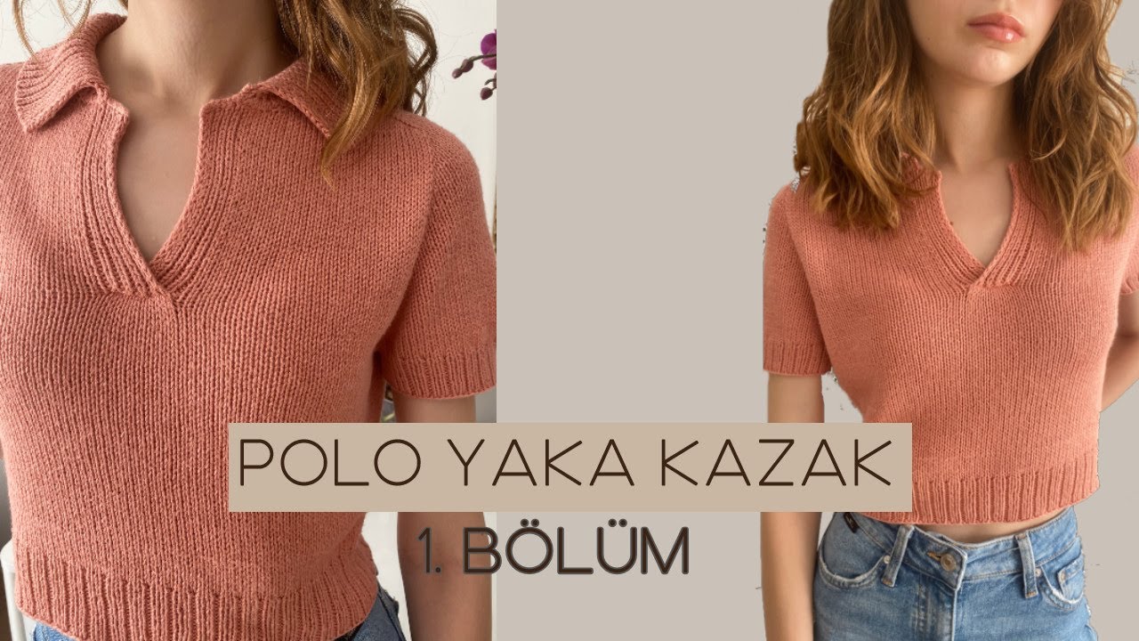 Polo Yaka Bluz 1Tanıtım/yaka #poloyaka   poloneck #knitting #knittingpattern.