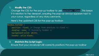 Solving The Puzzle Sticky Css And Pop-Up Toolbars Alignment Issues