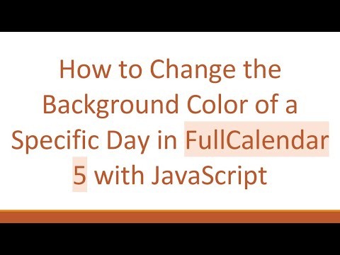 How to Change the Background Color of a Specific Day in FullCalendar 5 with JavaScript