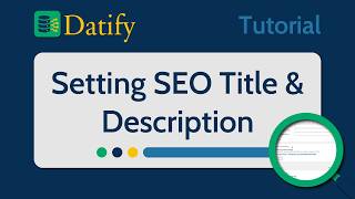 Setting SEO Title & Description | Datify - a Shopify App