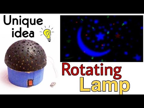 How to make Rotating Lamp | Unique idea Night lamp like sky full of stars...