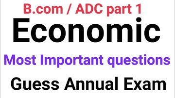 B.COM | ADC Part 1 Economics most important questions | Punjab University | Al.Hadi official.
