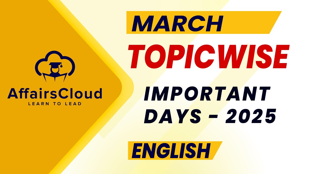March 2025 - Important Days | English | AffairsCloud