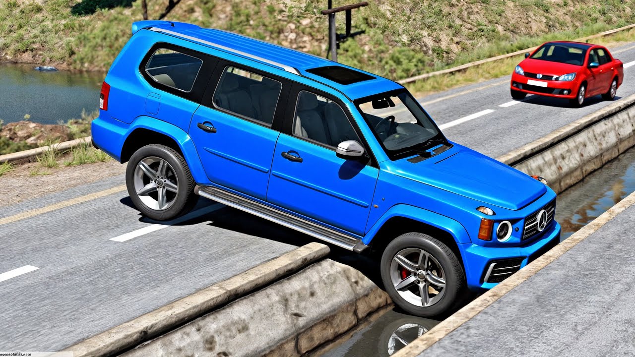 Cars vs Street GUTTERS on Bridge Challenge #1 in BeamNG Drive!