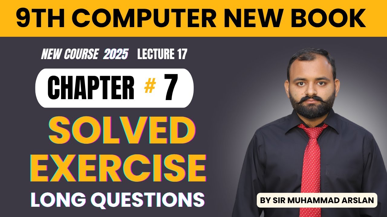 Exercise Long Questions | Chapter 7 Computational Thinking | 9th Class Computer