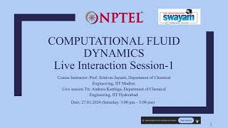 NPTEL-Computational Fluid Dynamics (Jan - 2024)  Problem solving session Week-1