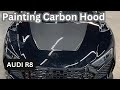 Painting audi r8 1016 carbon fiber hood  ppg paints