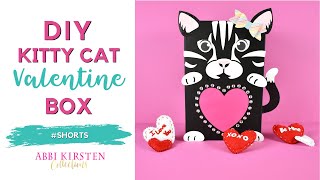 DIY Kitty Cat Valentine Box Craft with Cricut - Video #Shorts | Abbi Kirsten Collections