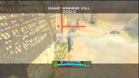 MW3 Amazing Throwing Knife Game Winning Killcam!!!