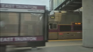 MBTA F40PH-3C 1026 leads set with Cab cars 1866 and 1707 in East Taunton 