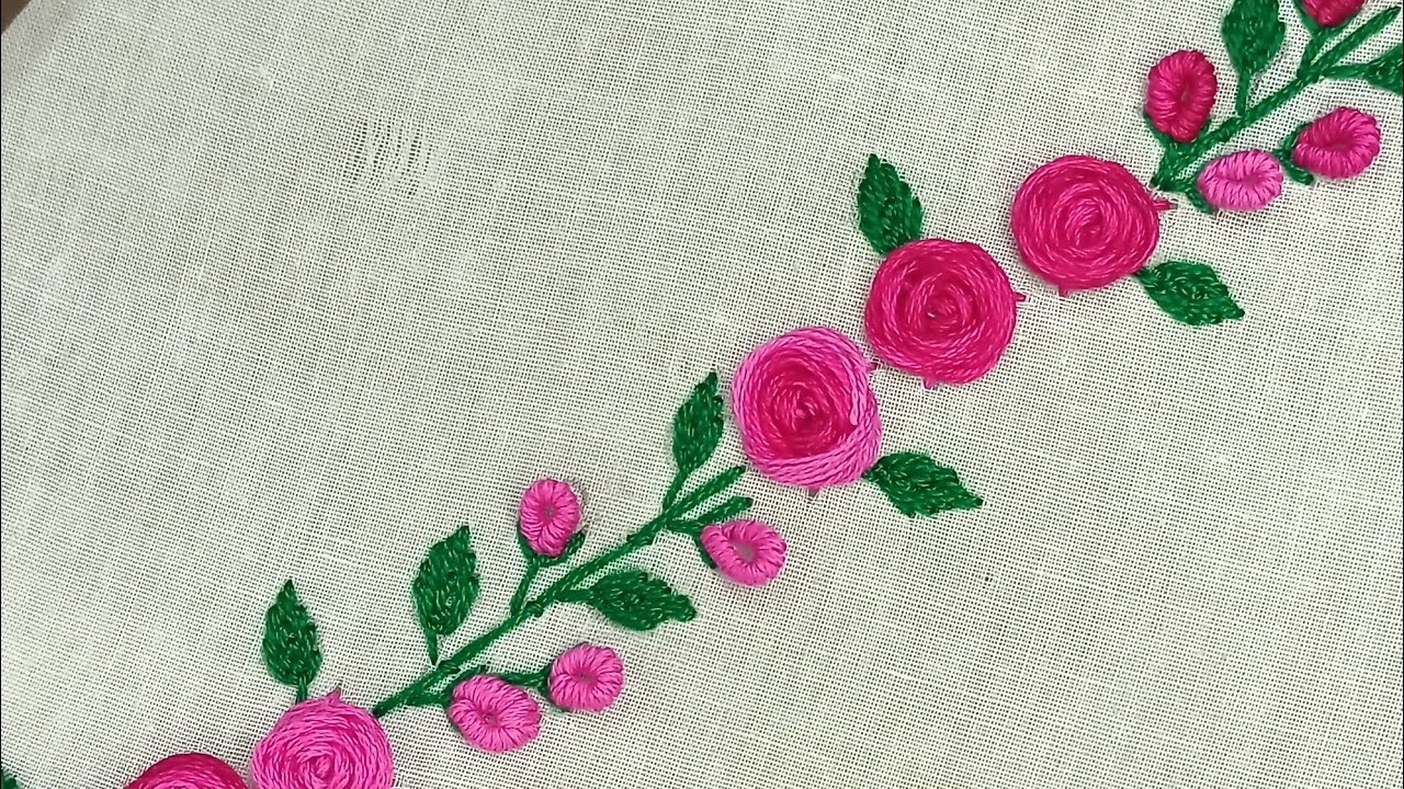 Easy Staching Beautiful borderline design stitching || Easy and simple stitching ...