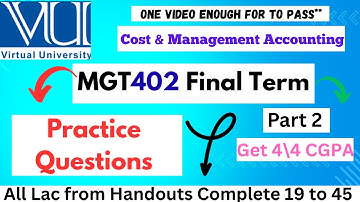 MGT402 Final Term Preparation 2025 || mgt402 final term Practice Questions || @Helper0711