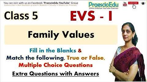 Std 5th Extra Questions on Family Values | EVS-1 | Maharashtra Board Class 5 | PraescioEdu