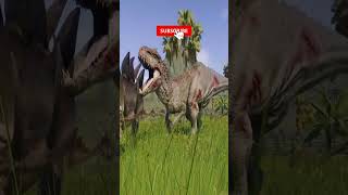 🤯INDOMINUS REX TOMOU LAPADA DE STEGOSSAURO!!!  #dinosaur #jurassicworld #jurassicworldevolution2