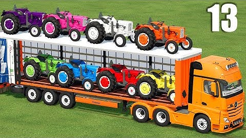 MINI TRACTORS OF COLORS ! TRANSPORTING MINI URSUS TRACTORS TO GARAGE ! Farming Simulator 22 #13