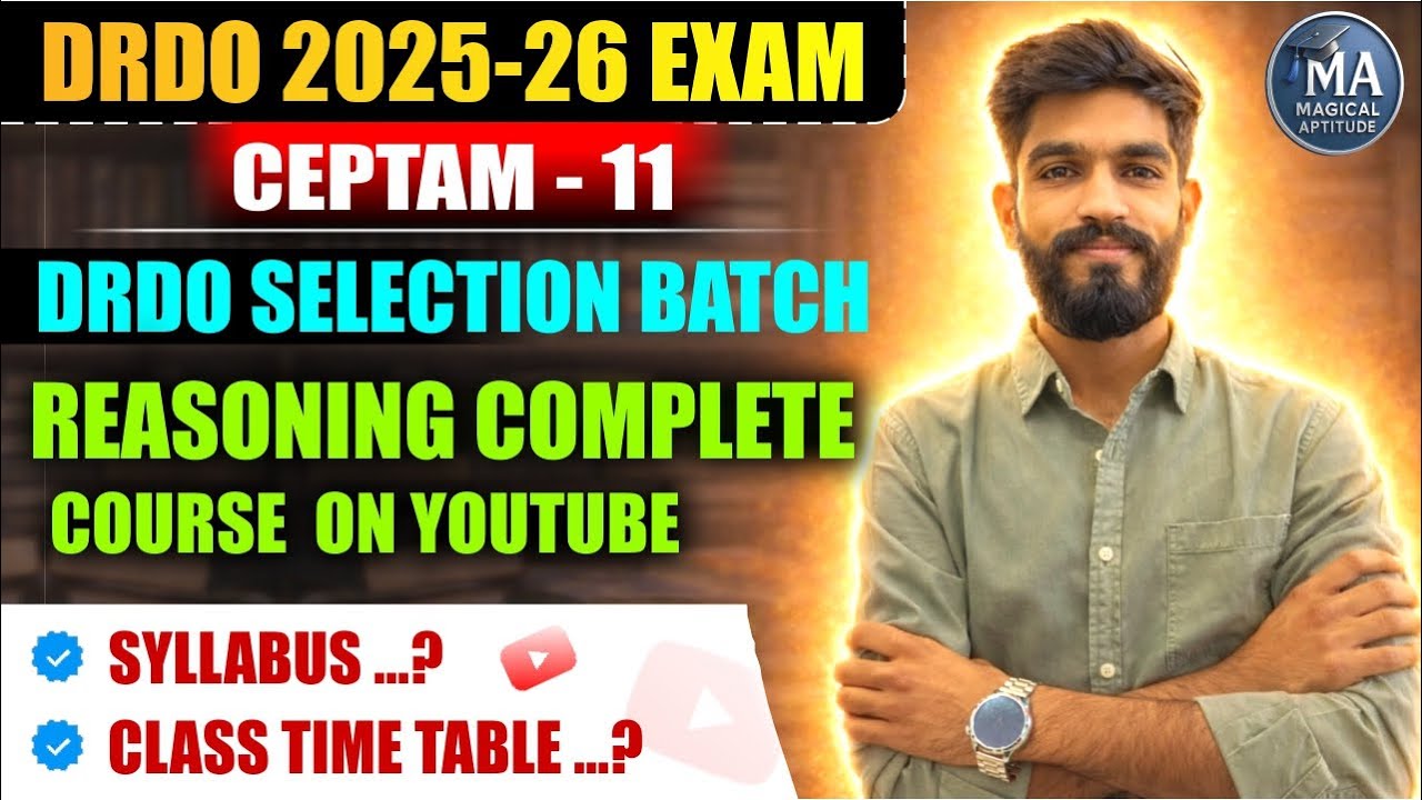 DRDO CEPTAM 11 Reasoning Selection Batch 🚀 | Syllabus, Course Plan & Start Date! | By Abhishek Sir |