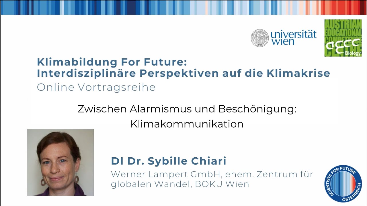 "Zwischen Alarmismus und Beschönigung" von Sybille Chiari | Online-Vortragsreihe Uni Wien