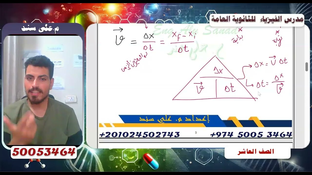 الفرق بين السرعة والسرعة المتجهة  II صف عأشر_ فيزياء_ منهج قطري II م.على سند