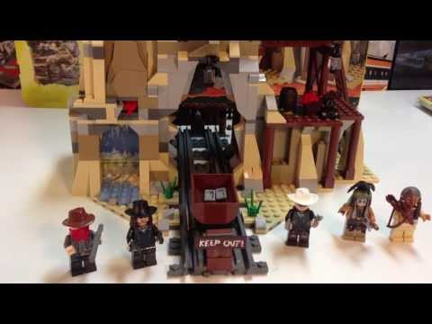 YouTube thumbnail: LEGO The Lone Ranger set 79110 Silver Mine Shootout - another mine train set