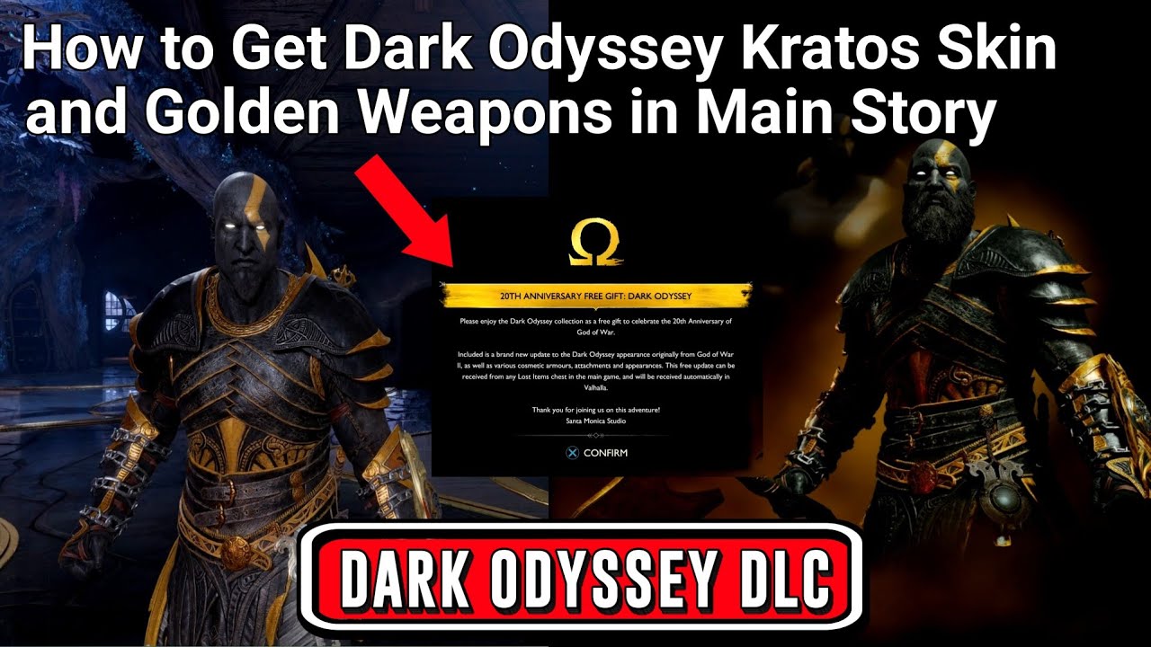 How to Get Dark Odyssey Kratos Skin and Golden Weapons in Main Story God of War Ragnarok