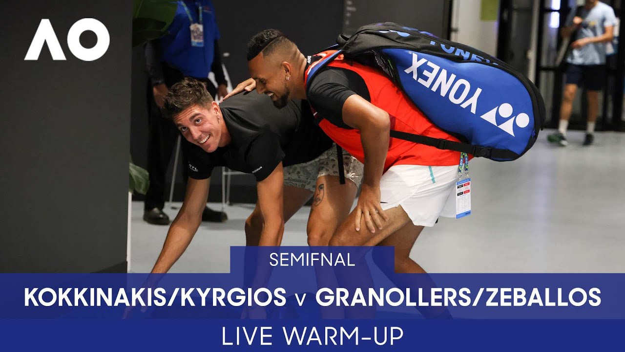 LIVE Kokkinakis/Kyrgios v Granollers/Zeballos Warm-Up Rod Laver Arena Australian Open 2022