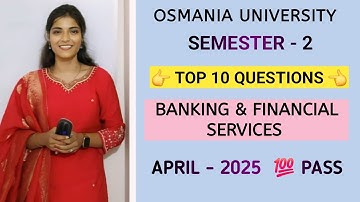 BANKING & FINANCIAL SERVICES || BFS || B.COM  || TOP 10 QUESTIONS || SEM-2 || @shivanipallela