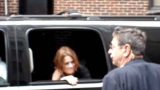 Kristen Stewart waves to fans while leaving Letterman show 6.28.10
