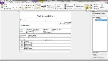 InfoPath 2010 - Rule & Section