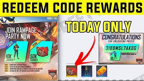 BUNDLE & GLOO WALL REDEEM CODE - JOIN RAMPAGE PARTY NOW REDEEM CODE - FREE FIRE TODAY REDEEM CODE