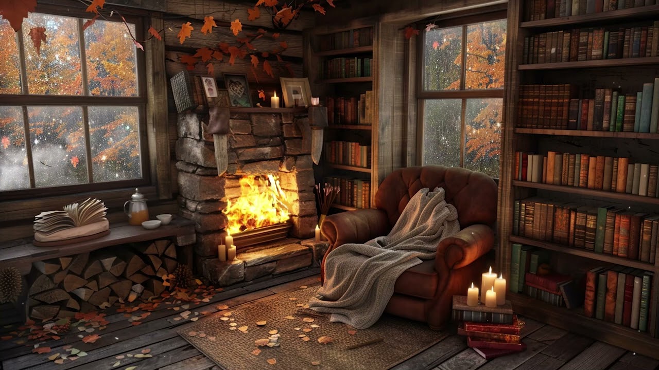 Ambient Rain and Fireplace Sounds – Cozy Cabin Vibes for Journaling, Study, and Rest