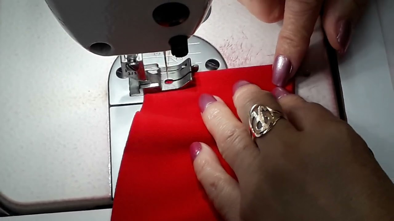 Passo a passo da montagem da gola, utilizando calcador 3/16