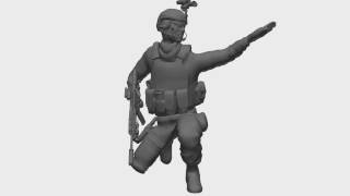 Game Animation - Locomotion Rifle Crouch Order Flank (3ds Max and Maya)