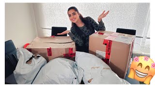 فتحت اكبر 📦 مشتريات غريبة للبيت الجديد🏡 ، زوجي انجلط من الي شافه 🤣🤪