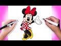 How to draw minnie mouse  tutorial easy