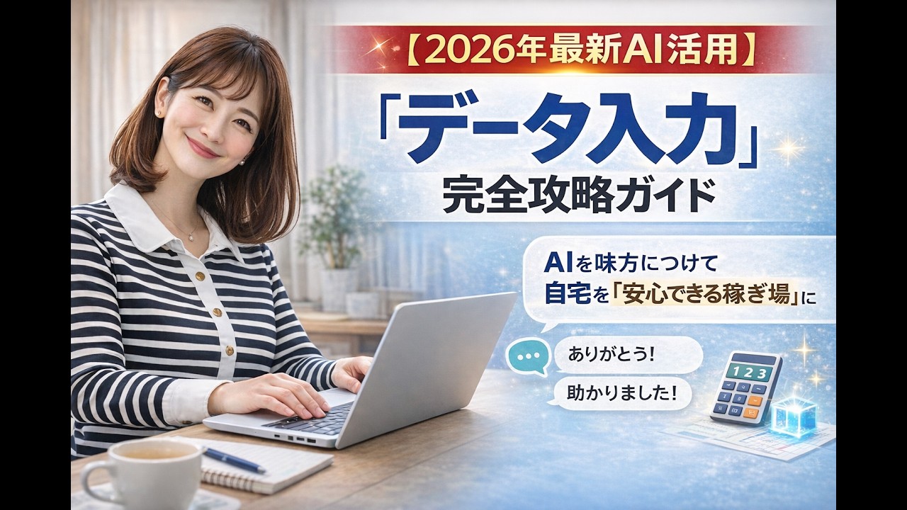 【2026年最新AI活用】「データ入力」完全攻略ガイド〜AIを味方につけて、自宅を「安心できる稼ぎ場」に変える方法〜