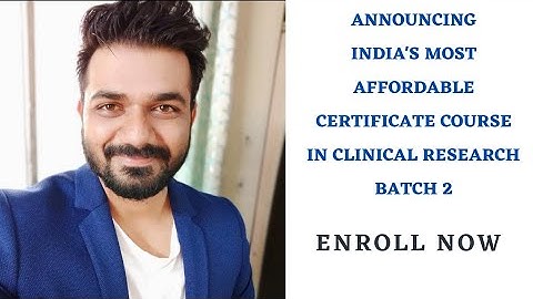 Announcing certificate course in Advance Clinical research batch 2
