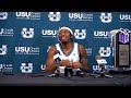 MJ Collins Jr. Postgame Press Conference - Utah State 94, New Mexico 90 - 3/7/26