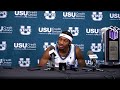 MJ Collins Jr. Postgame Press Conference - Utah State 94, New Mexico 90 - 3/7/26