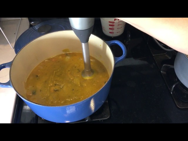 Using the KitchenAid 3 Speed Hand Blender to make Kabocha soup 