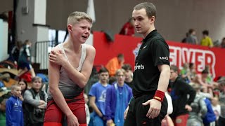 U13 K. Fjodorovs (LAT) vs M. Muleravicius (LTU). Greco-Roman 42kg Palusalu memorial youth wrestling.
