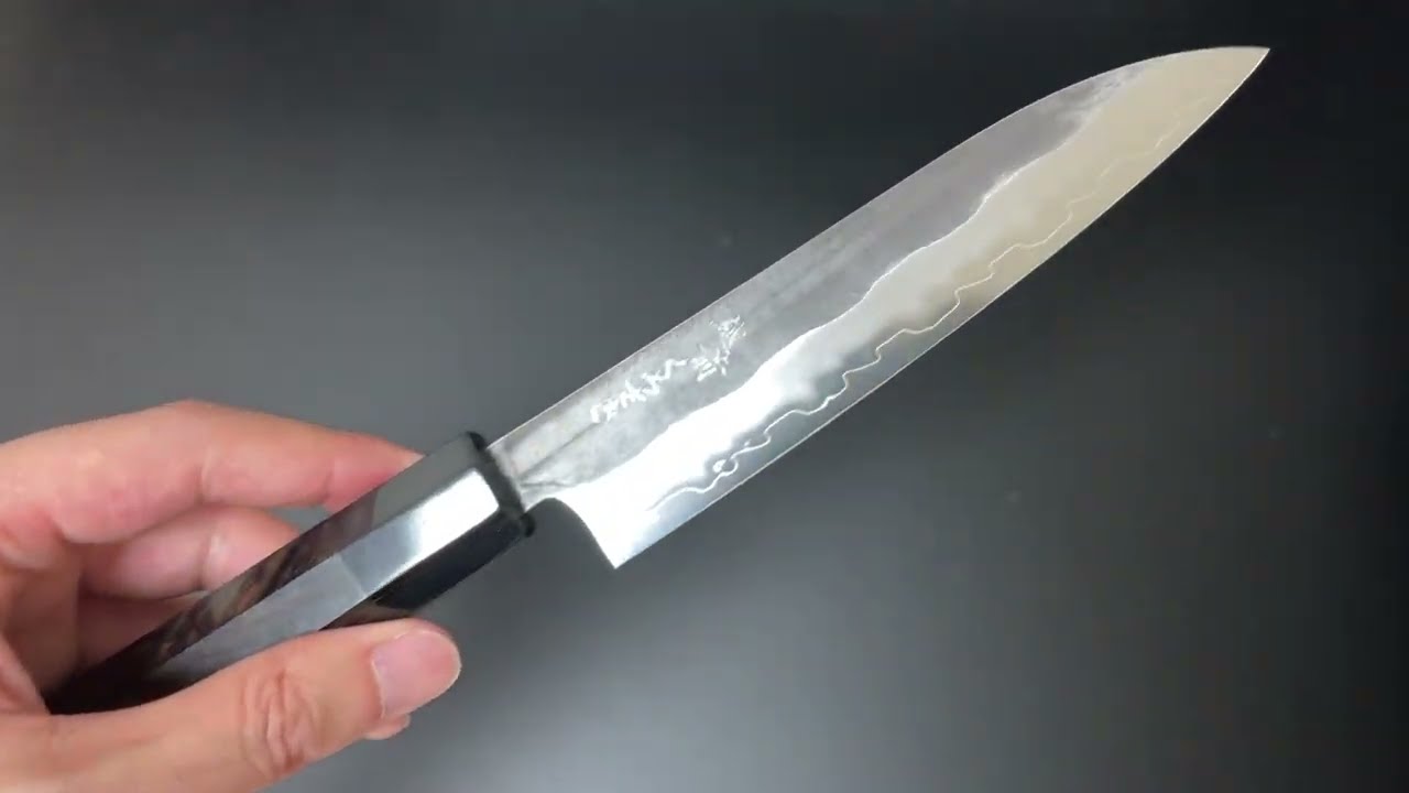 黒﨑真 Makoto Kurosaki ペティナイフ135mm SGSTRIX 黒打 黒檀八角柄