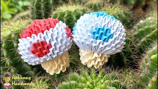 3d origami mushroom tutorial | DIY paper mushroom stuff , paper craft idea